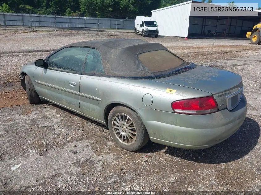 2005 Chrysler Sebring Touring VIN: 1C3EL55R25N567343 Lot: 42447317