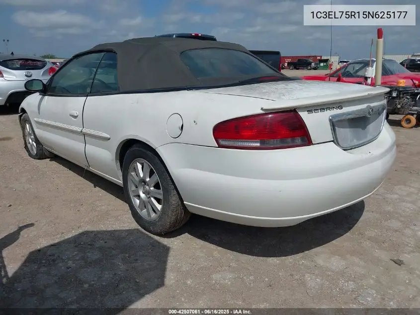 2005 Chrysler Sebring Gtc VIN: 1C3EL75R15N625177 Lot: 42507061