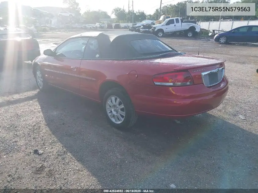 2005 Chrysler Sebring Gtc VIN: 1C3EL75R55N579563 Lot: 42524592