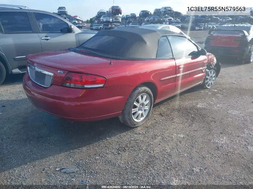 2005 Chrysler Sebring Gtc VIN: 1C3EL75R55N579563 Lot: 42524592