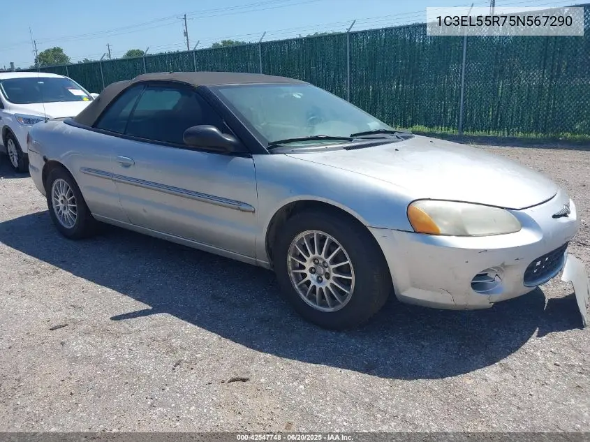 2005 Chrysler Sebring Touring VIN: 1C3EL55R75N567290 Lot: 42547748