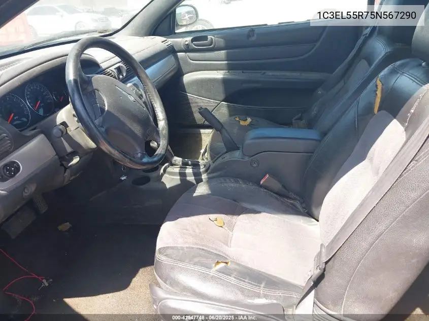 2005 Chrysler Sebring Touring VIN: 1C3EL55R75N567290 Lot: 42547748