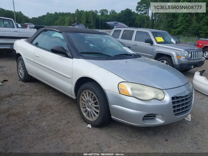 2005 Chrysler Sebring Touring VIN: 1C3EL55R05N608777 Lot: 42572754