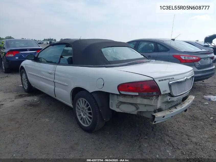 2005 Chrysler Sebring Touring VIN: 1C3EL55R05N608777 Lot: 42572754