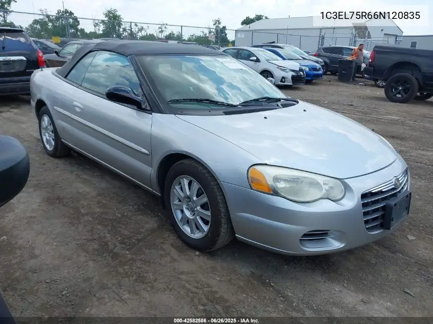 2006 Chrysler Sebring Gtc VIN: 1C3EL75R66N120835 Lot: 42582586