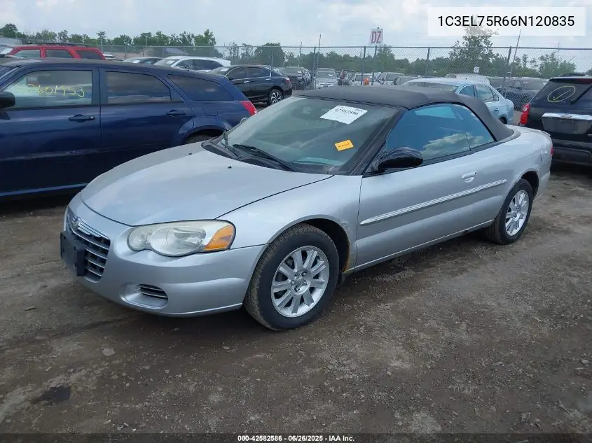 2006 Chrysler Sebring Gtc VIN: 1C3EL75R66N120835 Lot: 42582586