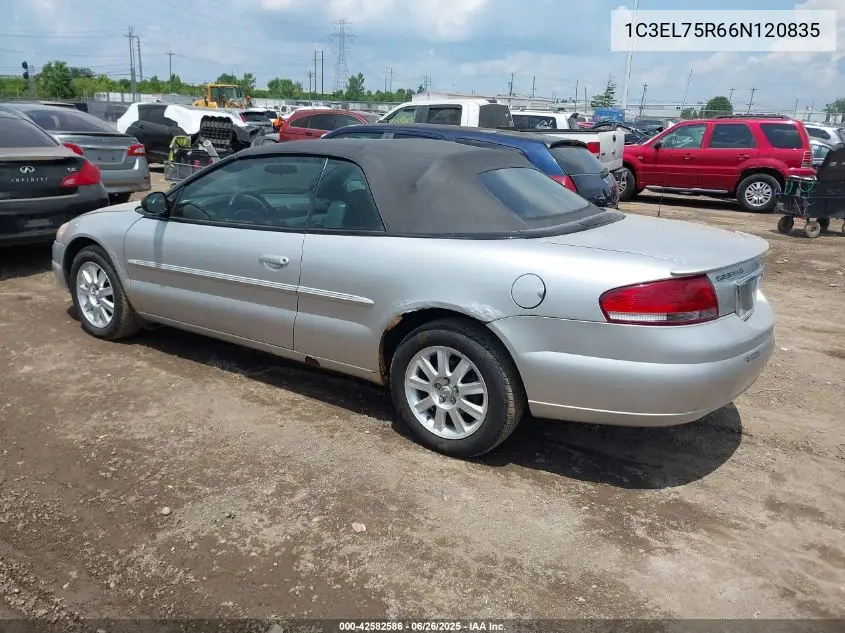 2006 Chrysler Sebring Gtc VIN: 1C3EL75R66N120835 Lot: 42582586
