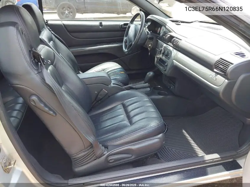 2006 Chrysler Sebring Gtc VIN: 1C3EL75R66N120835 Lot: 42582586