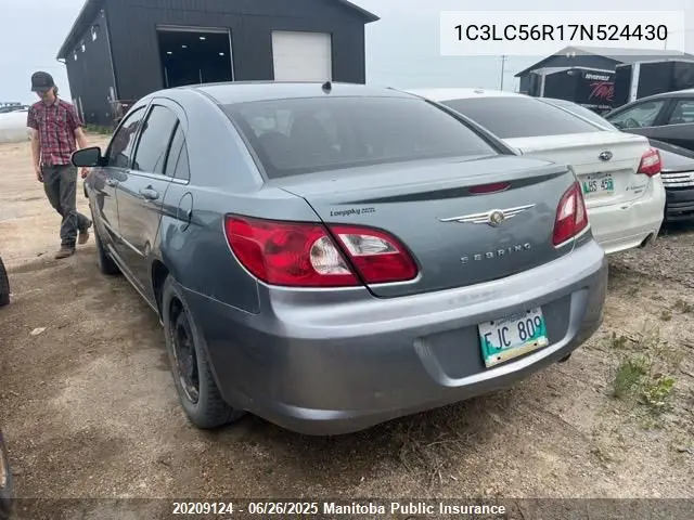 2007 Chrysler Sebring Touring VIN: 1C3LC56R17N524430 Lot: 20209124