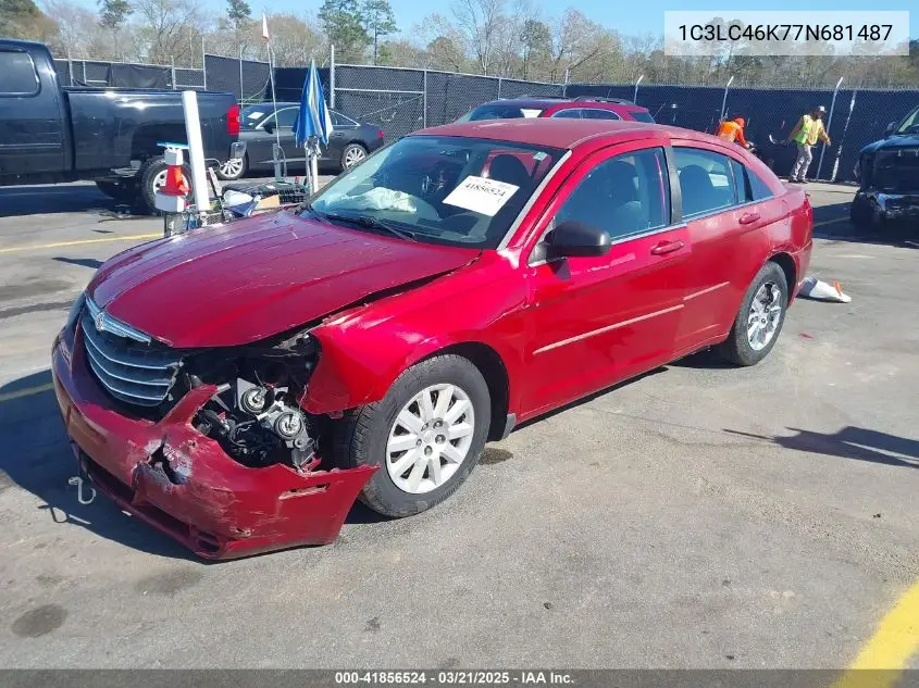 2007 Chrysler Sebring VIN: 1C3LC46K77N681487 Lot: 41856524