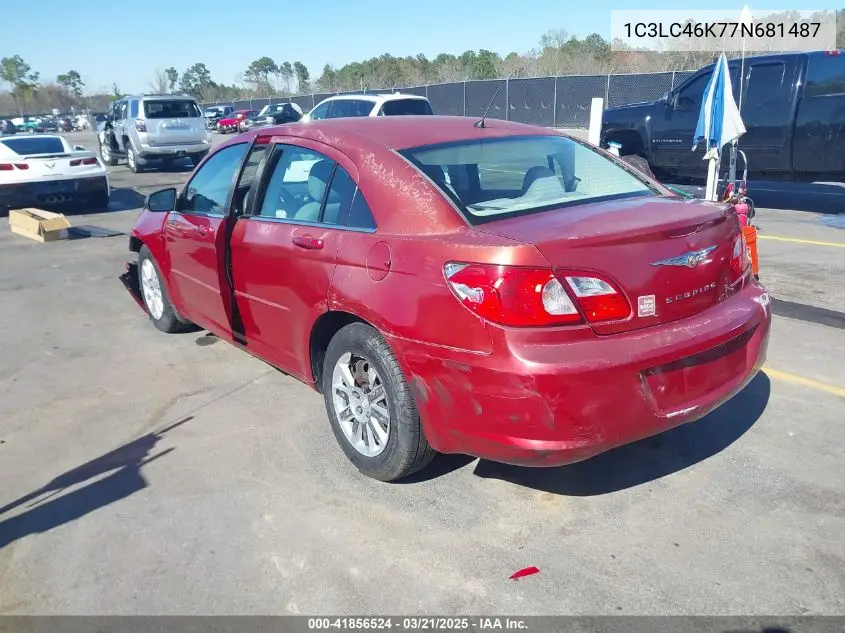 2007 Chrysler Sebring VIN: 1C3LC46K77N681487 Lot: 41856524