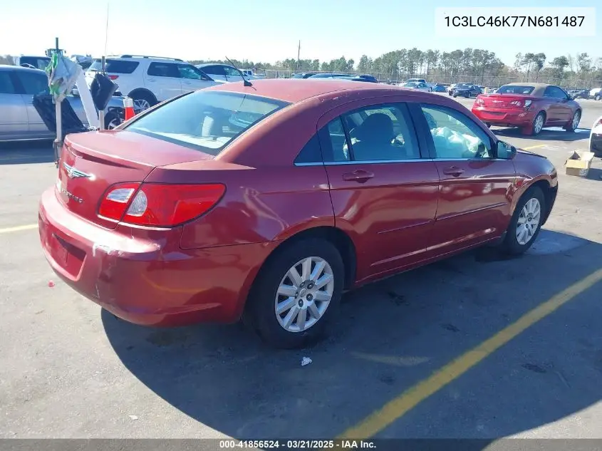 2007 Chrysler Sebring VIN: 1C3LC46K77N681487 Lot: 41856524