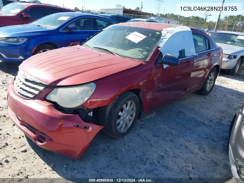 2008 Chrysler Sebring Lx VIN: 1C3LC46K28N218755 Lot: 40980938