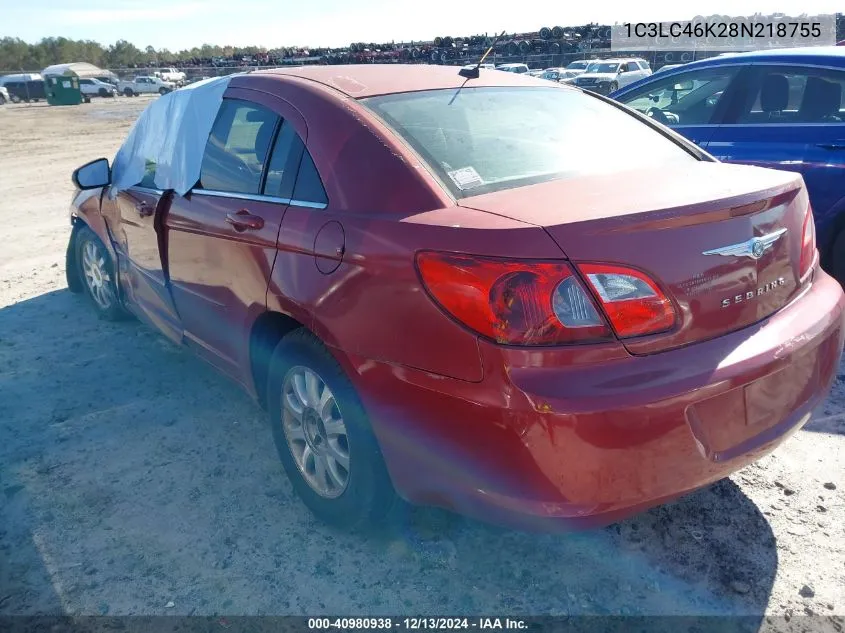 2008 Chrysler Sebring Lx VIN: 1C3LC46K28N218755 Lot: 40980938