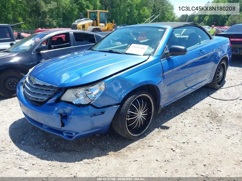 2008 Chrysler Sebring Lx VIN: 1C3LC45KX8N180208 Lot: 42191780