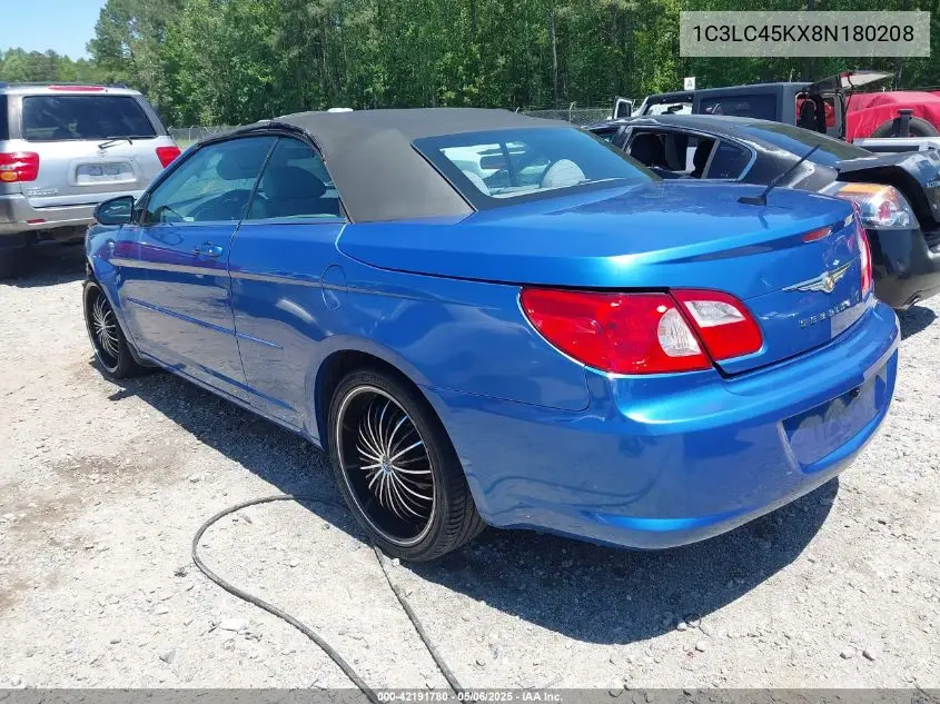2008 Chrysler Sebring Lx VIN: 1C3LC45KX8N180208 Lot: 42191780
