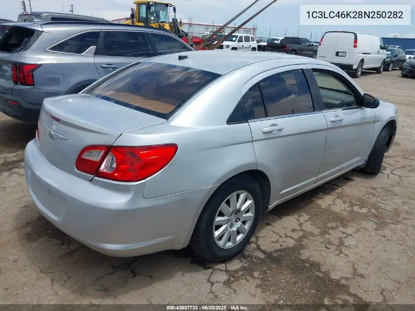 2008 Chrysler Sebring Lx VIN: 1C3LC46K28N250282 Lot: 42607733