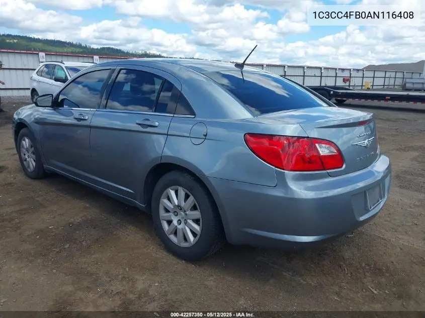 2010 Chrysler Sebring Touring VIN: 1C3CC4FB0AN116408 Lot: 42257350