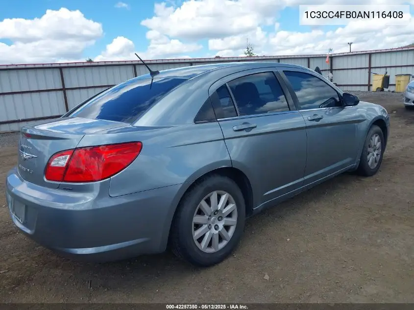 2010 Chrysler Sebring Touring VIN: 1C3CC4FB0AN116408 Lot: 42257350