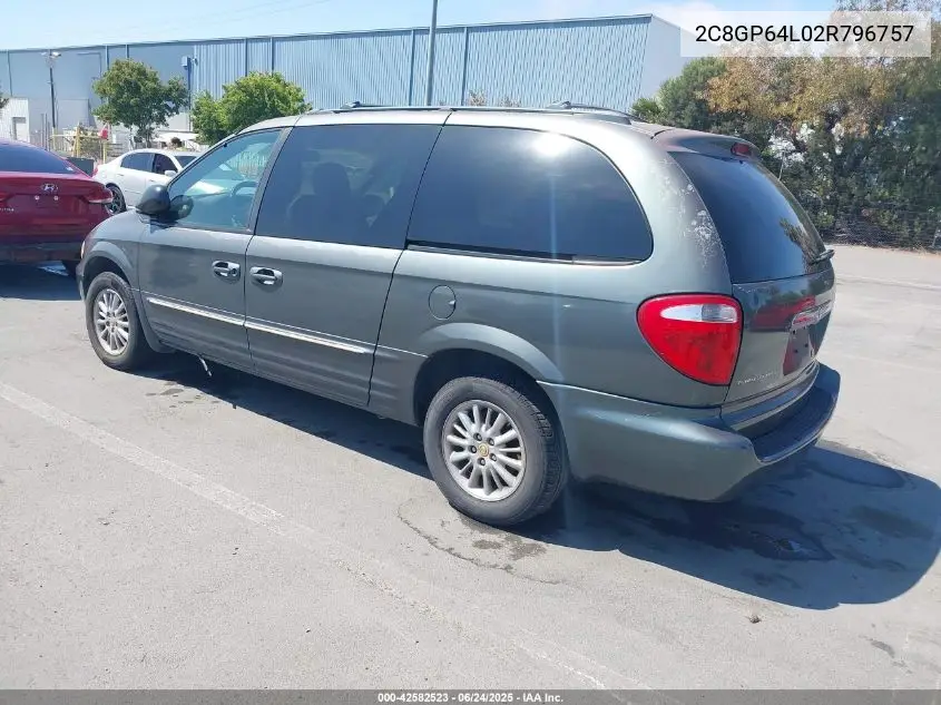 2002 Chrysler Town & Country Limited VIN: 2C8GP64L02R796757 Lot: 42582523
