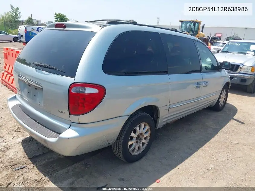 2002 Chrysler Town & Country Lxi VIN: 2C8GP54L12R638986 Lot: 42723233