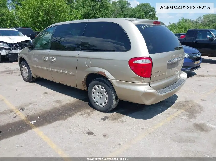 2003 Chrysler Town & Country Lx VIN: 2C4GP44R23R375215 Lot: 42172062