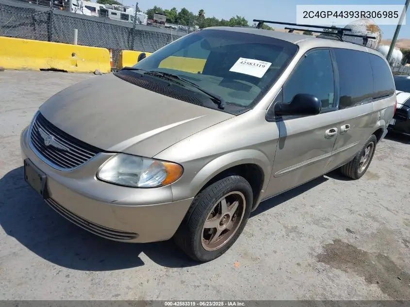 2003 Chrysler Town & Country Lx VIN: 2C4GP44393R306985 Lot: 42583319