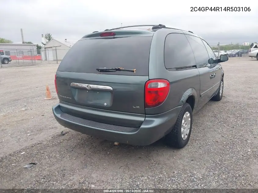 2004 Chrysler Town & Country Lx VIN: 2C4GP44R14R503106 Lot: 42241056
