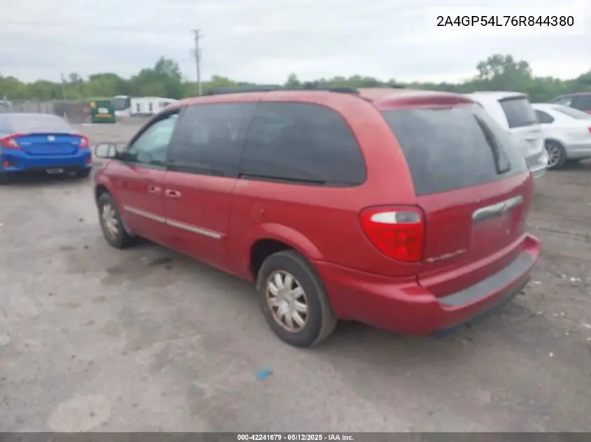 2006 Chrysler Town & Country Touring VIN: 2A4GP54L76R844380 Lot: 42241679