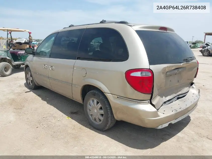 2006 Chrysler Town & Country Limited VIN: 2A4GP64L26R738408 Lot: 42249815