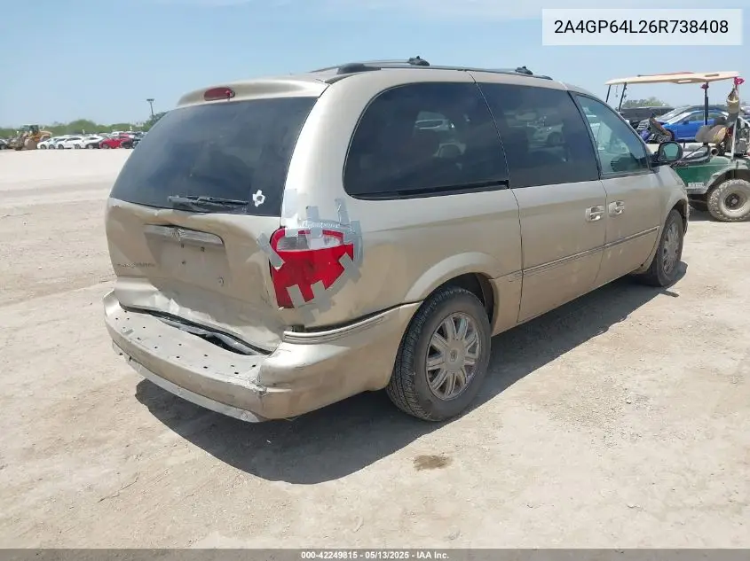 2006 Chrysler Town & Country Limited VIN: 2A4GP64L26R738408 Lot: 42249815