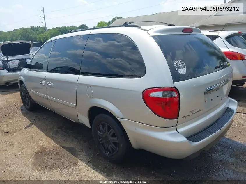 2006 Chrysler Town & Country Touring VIN: 2A4GP54L06R893212 Lot: 42535629