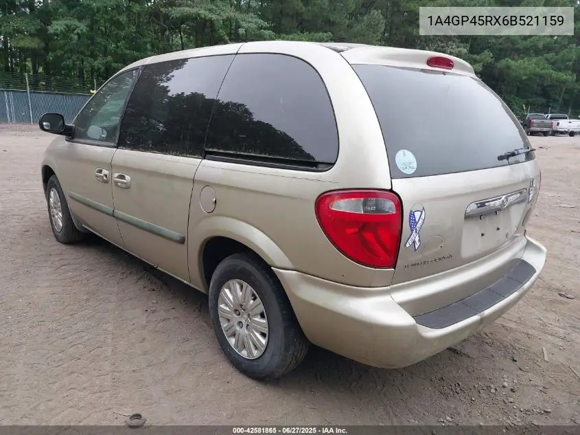2006 Chrysler Town & Country VIN: 1A4GP45RX6B521159 Lot: 42581865