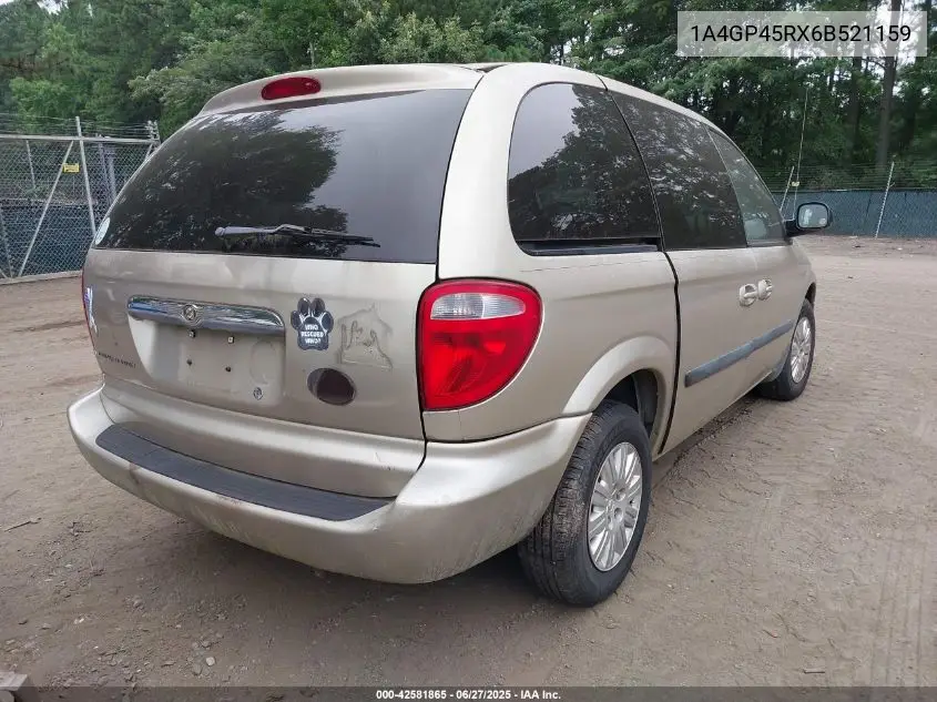 2006 Chrysler Town & Country VIN: 1A4GP45RX6B521159 Lot: 42581865