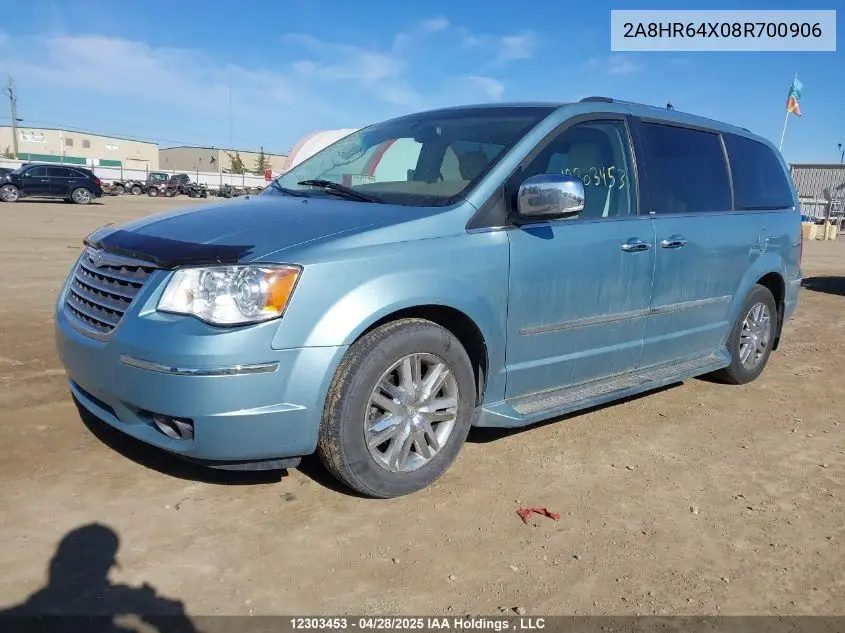 2008 Chrysler Town & Country Limited VIN: 2A8HR64X08R700906 Lot: 12303453