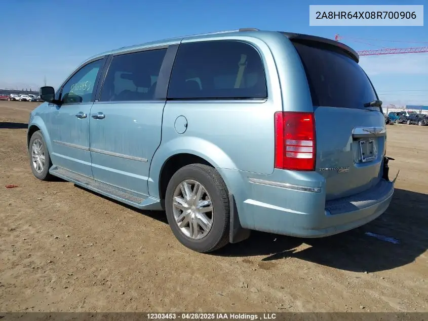 2008 Chrysler Town & Country Limited VIN: 2A8HR64X08R700906 Lot: 12303453