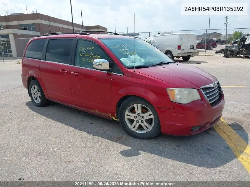 2008 Chrysler Town & Country Touring VIN: 2A8HR54P08R135292 Lot: 20211159