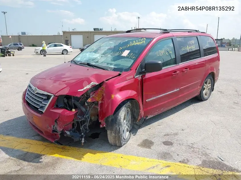 2008 Chrysler Town & Country Touring VIN: 2A8HR54P08R135292 Lot: 20211159