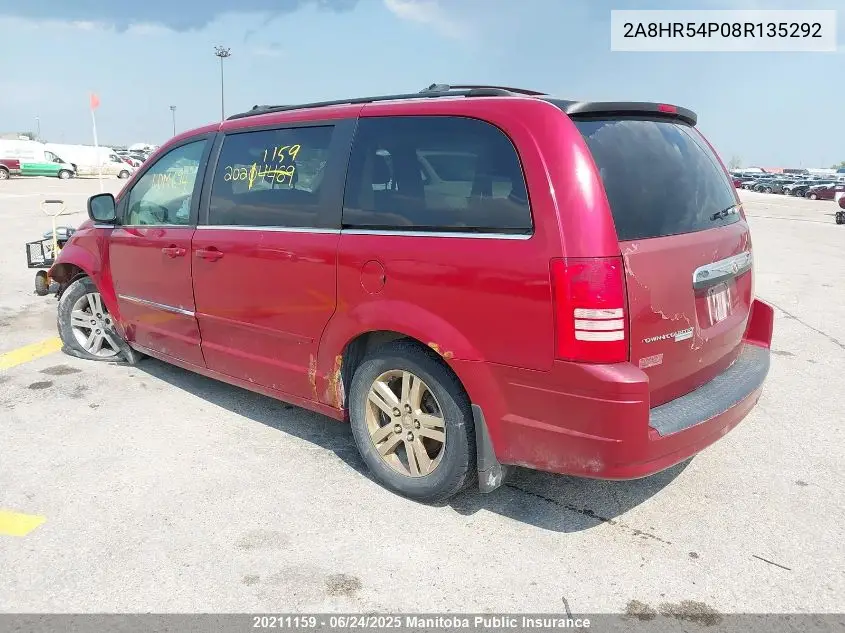 2008 Chrysler Town & Country Touring VIN: 2A8HR54P08R135292 Lot: 20211159