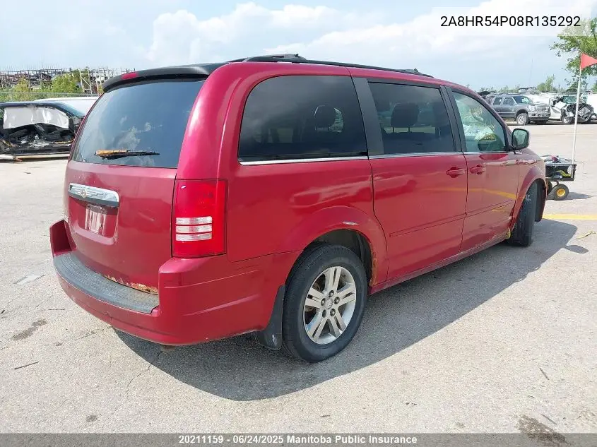 2008 Chrysler Town & Country Touring VIN: 2A8HR54P08R135292 Lot: 20211159