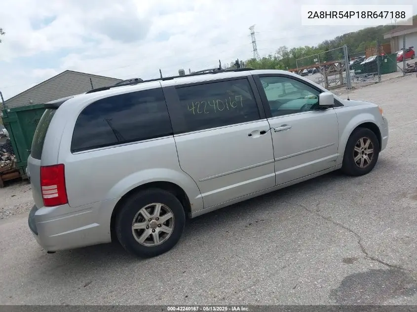 2008 Chrysler Town & Country Touring VIN: 2A8HR54P18R647188 Lot: 42240167