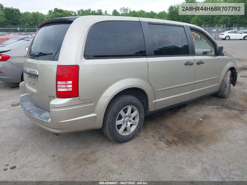 2008 Chrysler Town & Country Lx VIN: 2A8HR44H68R707792 Lot: 42566087