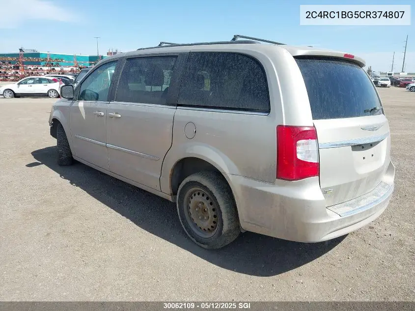 2012 Chrysler Town & Country Touring VIN: 2C4RC1BG5CR374807 Lot: 30062109