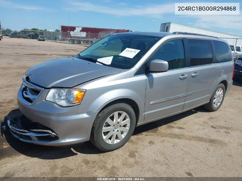 2016 Chrysler Town & Country Touring VIN: 2C4RC1BG0GR294868 Lot: 42618776