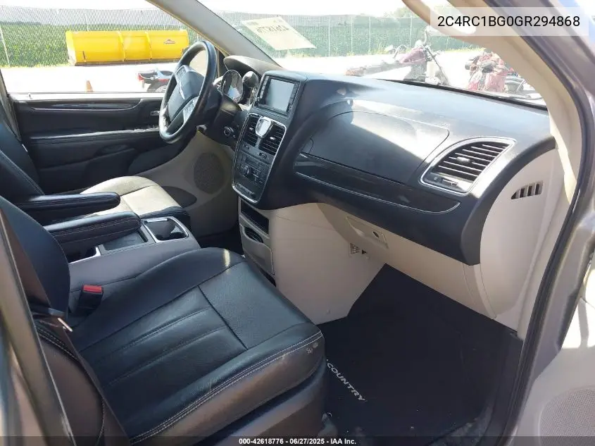 2016 Chrysler Town & Country Touring VIN: 2C4RC1BG0GR294868 Lot: 42618776