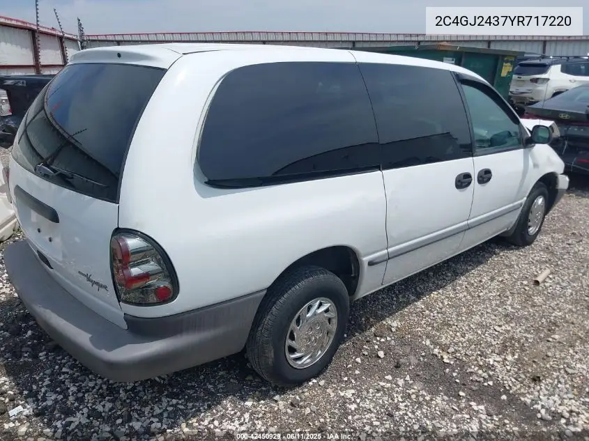 2000 Chrysler Grand Voyager VIN: 2C4GJ2437YR717220 Lot: 42450929
