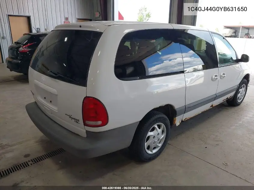 2000 Chrysler Grand Voyager Se VIN: 1C4GJ44G0YB631650 Lot: 42619366