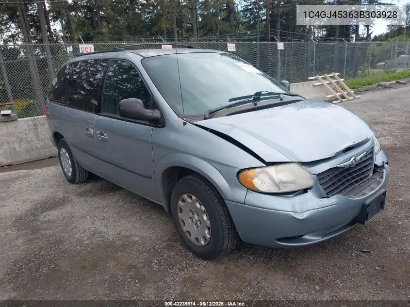 2003 Chrysler Voyager Lx VIN: 1C4GJ45363B303928 Lot: 42239574