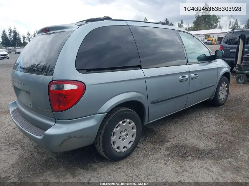 2003 Chrysler Voyager Lx VIN: 1C4GJ45363B303928 Lot: 42239574