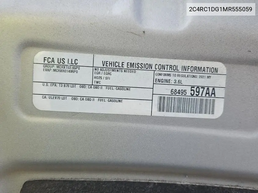 2021 Chrysler Voyager Lxi VIN: 2C4RC1DG1MR555059 Lot: 42615771